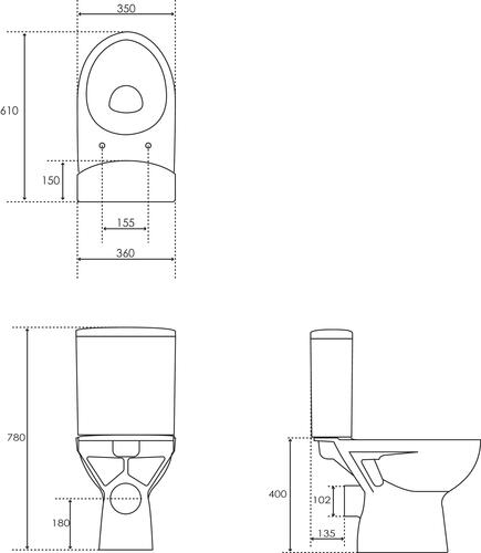 Pack WC gain de place double commande.